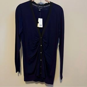 100% merino wool Banana Republic Cardigan - Dark purple / blue colour - NWT